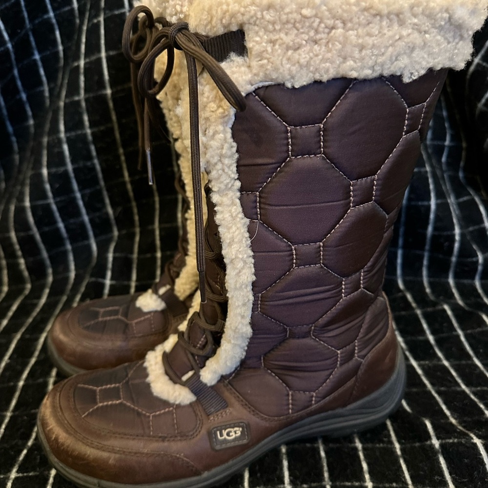 UGG Australia Dark Brown Quilted Boots